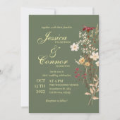 Invitation Terracota Coloré Fleur sauvage Mariage boho (Devant)