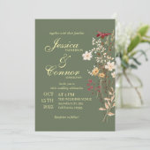 Invitation Terracota Coloré Fleur sauvage Mariage boho (Debout devant)