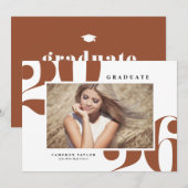 Invitation Terracotta 2025 Téméraire Typographie Diplôme Phot (Devant / Derrière)