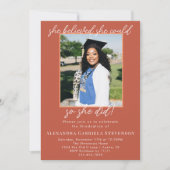 Invitation Terracotta 2 Photo Script Graduation Announcement  (Devant)
