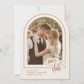 Invitation Terracotta 2 Photo Script Mariage Enregistrer la d (Devant)