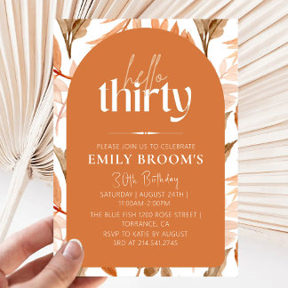 Invitation Terracotta 30e anniversaire de la fête du Boho