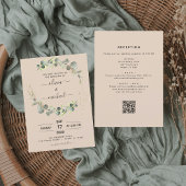 Invitation Terracotta All in One Eucalyptus QR Code Mariage