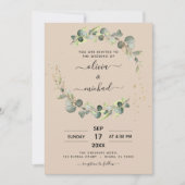Invitation Terracotta All in One Eucalyptus QR Code Mariage (Devant)
