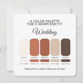 Invitation Terracotta and Cream Wedding Color Palette Card (Devant)