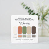Invitation Terracotta and Olive Wedding Color Palette Card (Debout devant)