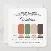 Invitation Terracotta and Olive Wedding Color Palette Card (Dos)