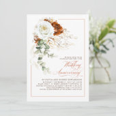 Invitation Terracotta and White Floral Wedding Anniversary (Debout devant)