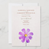 Invitation Terracotta Aquarelle Boho Floral Daisy Mariage (Devant)