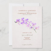 Invitation Terracotta Aquarelle Boho Floral Orchidées Mariage (Devant)