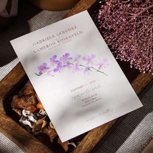 Invitation Terracotta Aquarelle Boho Floral Orchidées Mariage