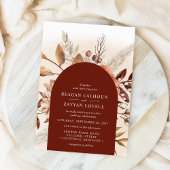 Invitation Terracotta Arc Floral Pampas Mariage