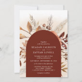 Invitation Terracotta Arc Floral Pampas Mariage (Devant)