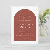 Invitation Terracotta Arc moderne minimaliste Mariage noeud d (Debout devant)