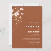 Invitation Terracotta Automne Fleur sauvage Photo QR Code Mar (Devant)