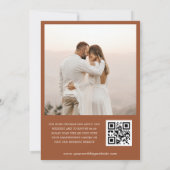 Invitation Terracotta Automne Fleur sauvage Photo QR Code Mar (Dos)