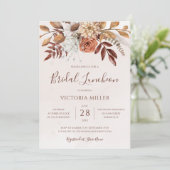 Invitation Terracotta Automne Floral Boho Automne Bridal Déje (Debout devant)