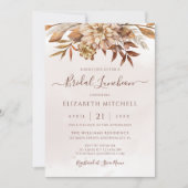 Invitation Terracotta Automne Floral Boho Automne Bridal Déje (Devant)