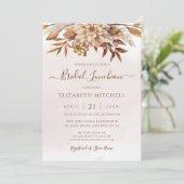 Invitation Terracotta Automne Floral Boho Automne Bridal Déje (Debout devant)