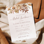 Invitation Terracotta Automne Floral Boho Automne Bridal Déje<br><div class="desc">Des invitations à déjeuner nuptiales de style bohème moderne avec des fleurs d'aquarelle et des feuilles de chute dans les tons terreux comme rouille,  orange brûlé et terre cuite. Un choix parfait pour les mariages d'automne.</div>