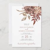Invitation Terracotta automne mariage boho floral (Devant)