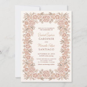 Invitation Terracotta Automne Mariage Floral