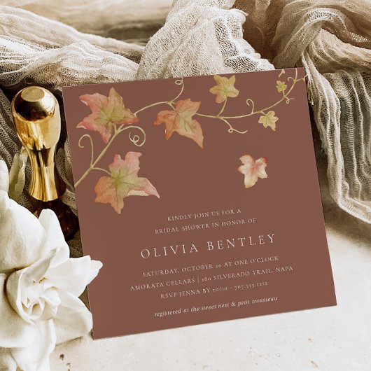 Invitation Terracotta | Autumn Leaves Fall Bridal Shower