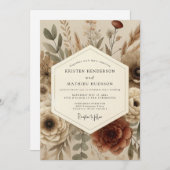 Invitation Terracotta Autumnal Boho Wedding (Devant / Derrière)