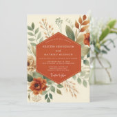 Invitation Terracotta Autumnal Foliage Wedding (Debout devant)