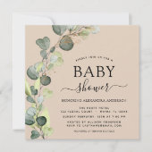 Invitation Terracotta Baby shower Verdure Eucalyptus (Devant)