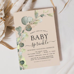 Invitation Terracotta Baby Sprinkw Douche Eucalyptus