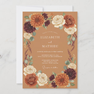 Invitation Terracotta Bloom Automne Romance Mariage