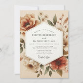 Invitation Terracotta Bloom Autumn Romance Wedding (Devant)