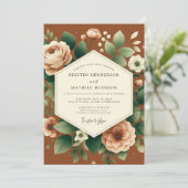 Invitation Terracotta Bloom Autumn Wedding (Debout devant)