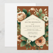 Invitation Terracotta Bloom Autumn Wedding (Devant / Derrière)