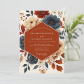 Invitation Terracotta Bloom Romance Wedding (Debout devant)