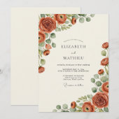 Invitation Terracotta Blooming Botanical Wedding (Devant / Derrière)