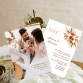 Invitation Terracotta bohème Elopement Floral Pampas Grass