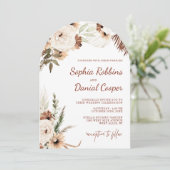 Invitation Terracotta Bohemian Floral Mariage (Debout devant)