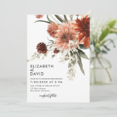 Invitation Terracotta Bohemian Floral Mariage (Debout devant)