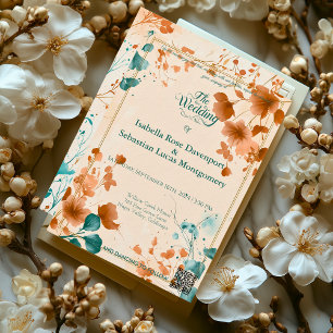Invitation Terracotta bohémienne minimaliste et Mariage Turqu