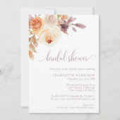 Invitation Terracotta Boho Automne Fête des mariées florale (Devant)