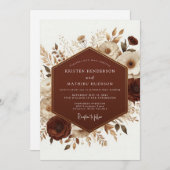 Invitation Terracotta Boho Autumnal Wedding (Devant / Derrière)