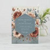 Invitation Terracotta Boho Bloom Wedding (Debout devant)