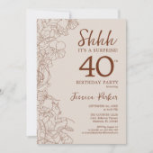 Invitation Terracotta Boho Botanical Surprise 40e anniversair (Devant)