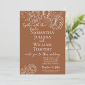 Invitation Terracotta Boho Botanique Floral Mariage moderne (Debout devant)