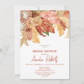 Invitation Terracotta Boho Fête des mariées Florale (Devant)