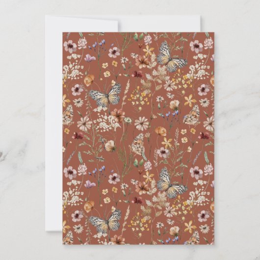 Invitation Terracotta Boho Fleur sauvage Bébé Brunch (Dos)