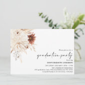 Invitation Terracotta Boho Floral Photo Graduation Party (Debout devant)