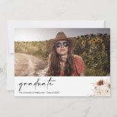 Invitation Terracotta Boho Floral Photo Graduation Party (Dos)